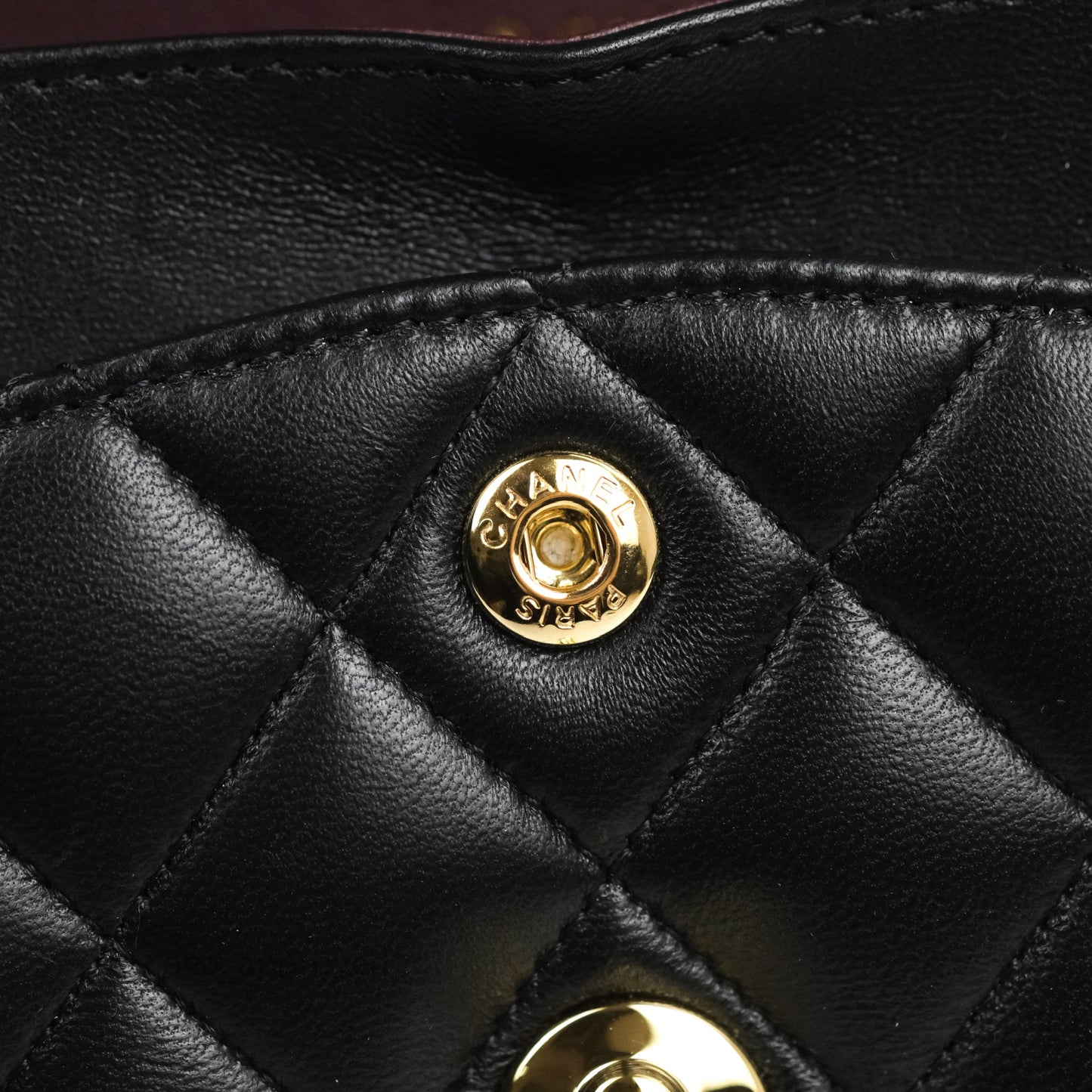 Chanel Small Classic Quilted Flap Black Lambskin Gold Hardware