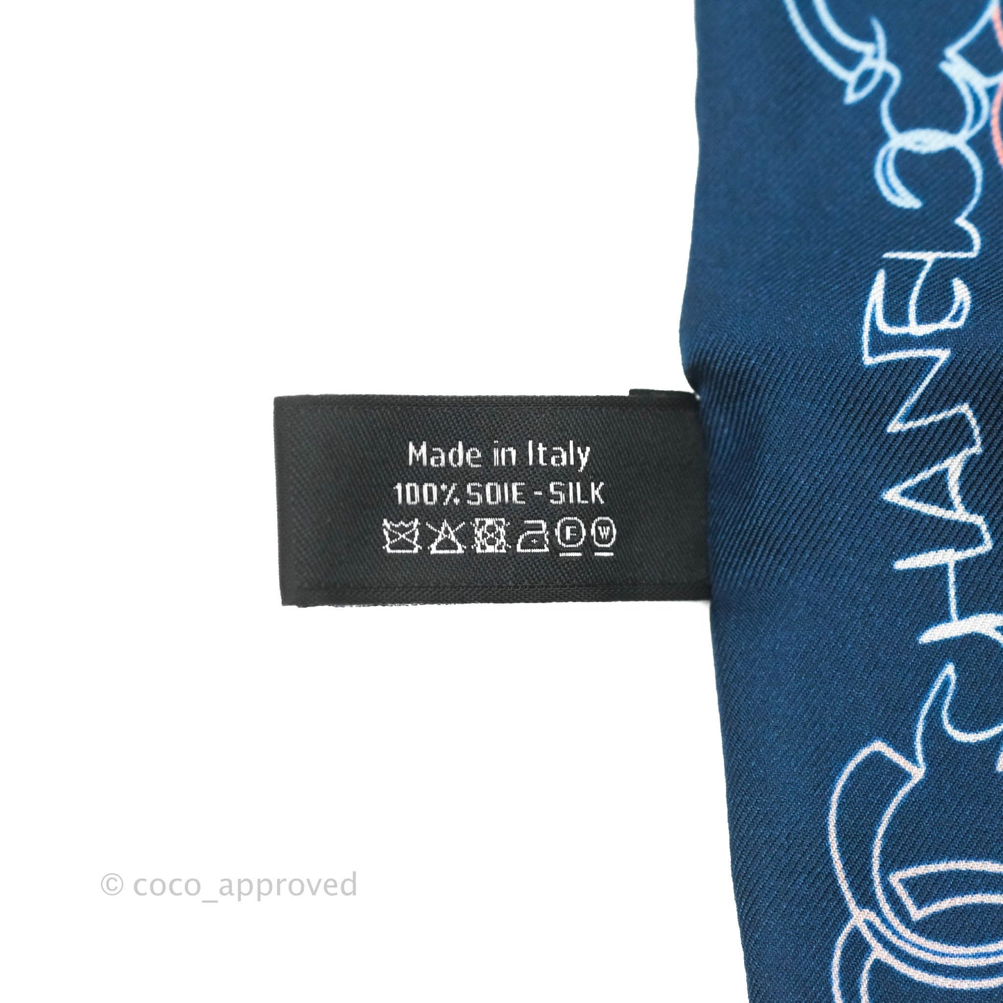 Chanel CC Flora Print Silk Twilly in Navy