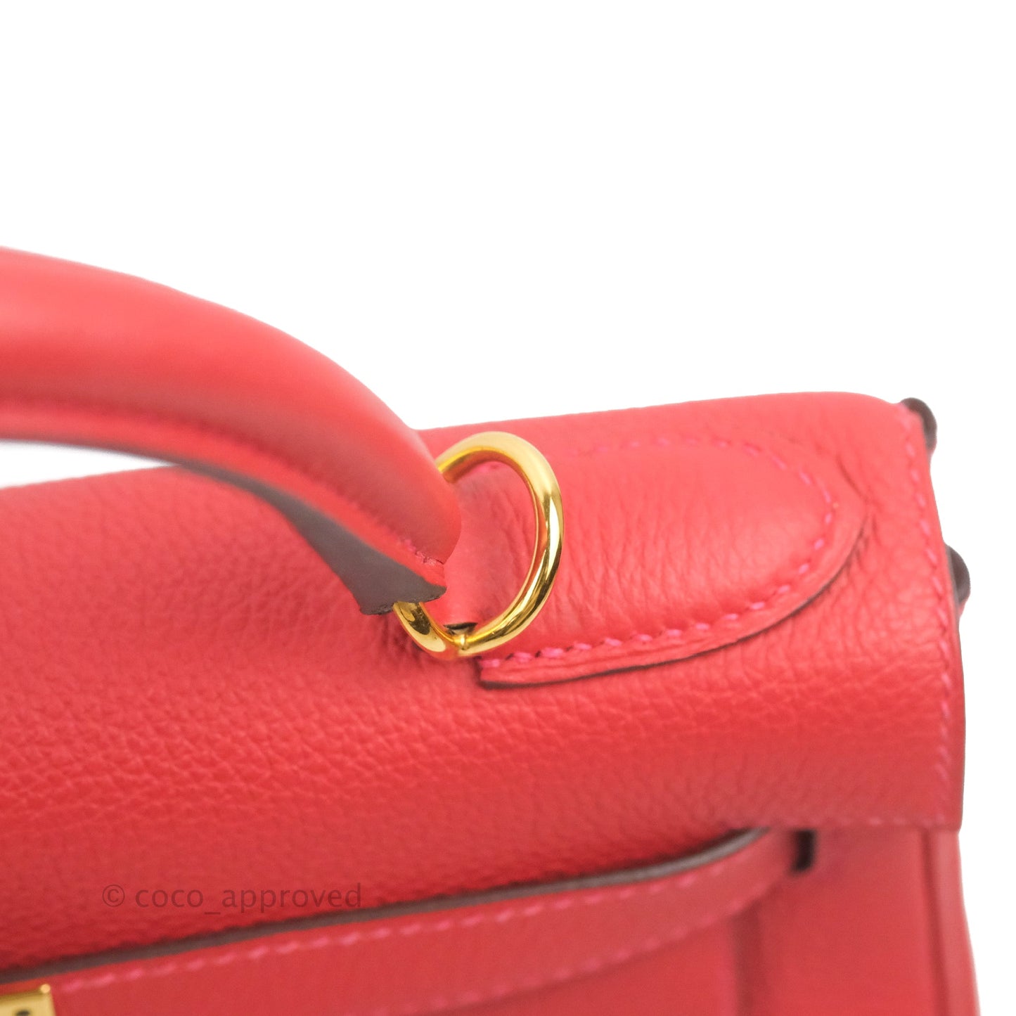 Hermès Retourne Taurillon Kelly 28 Rouge Pivoine Clemence Gold Hardware