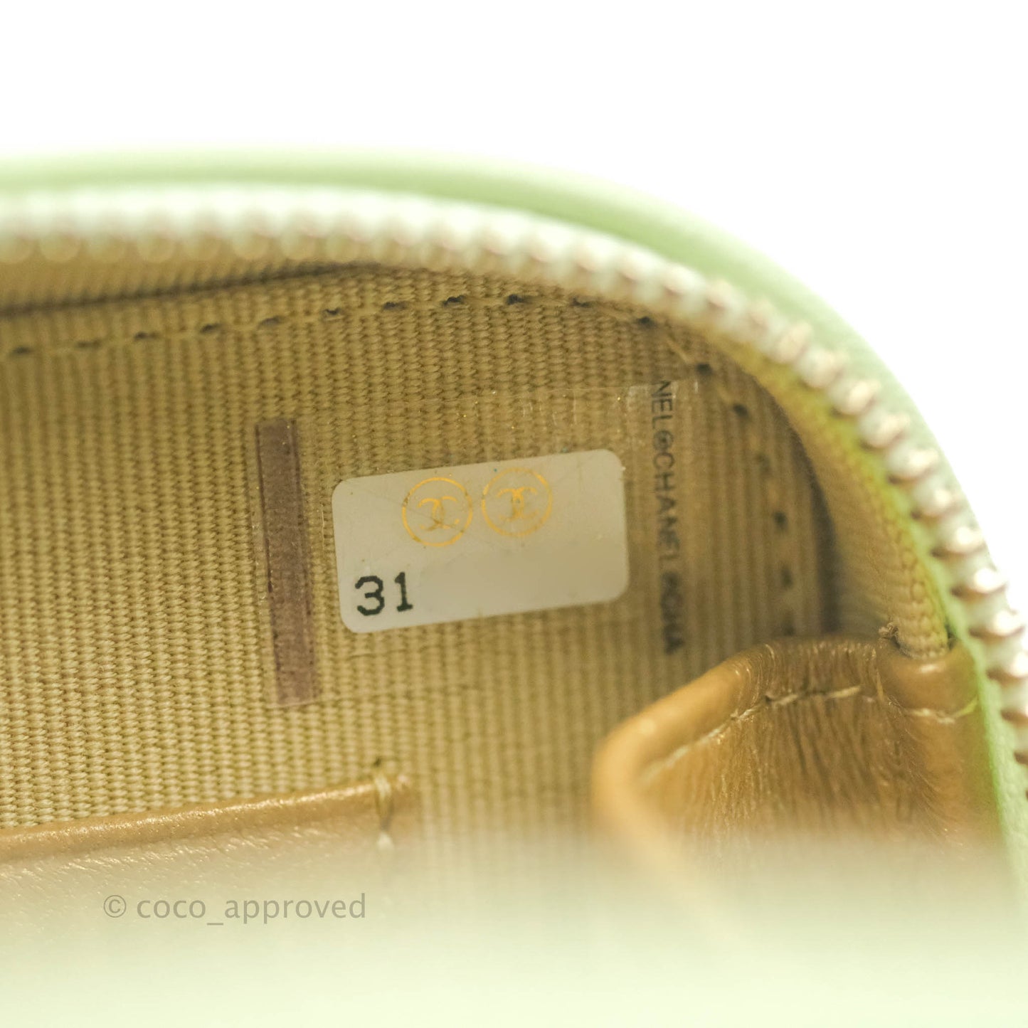 Chanel Mini Pearl Crush Quilted Camera Case Pastel Green Lambskin Aged Gold Hardware