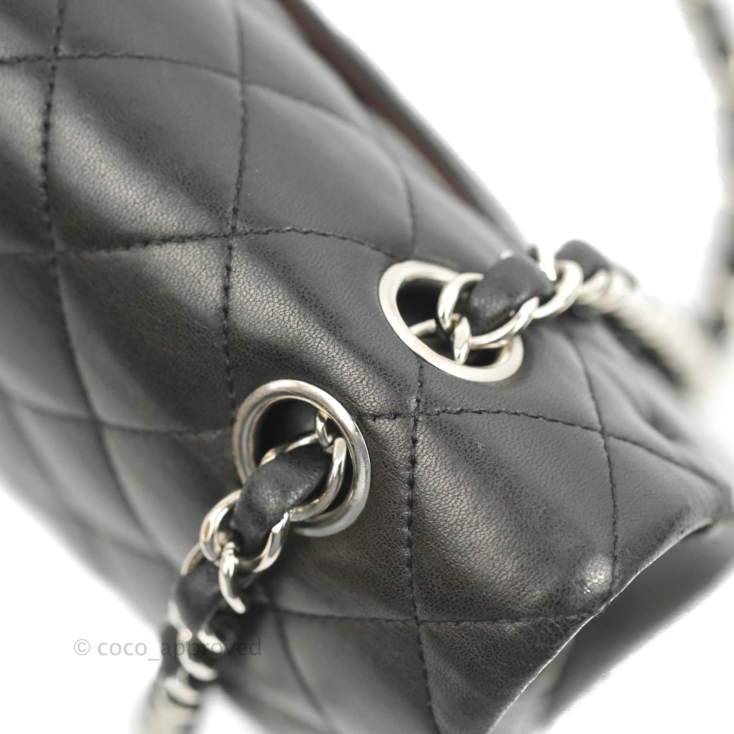 Chanel Medium Classic Quilted Flap Black Lambskin Silver Hardware