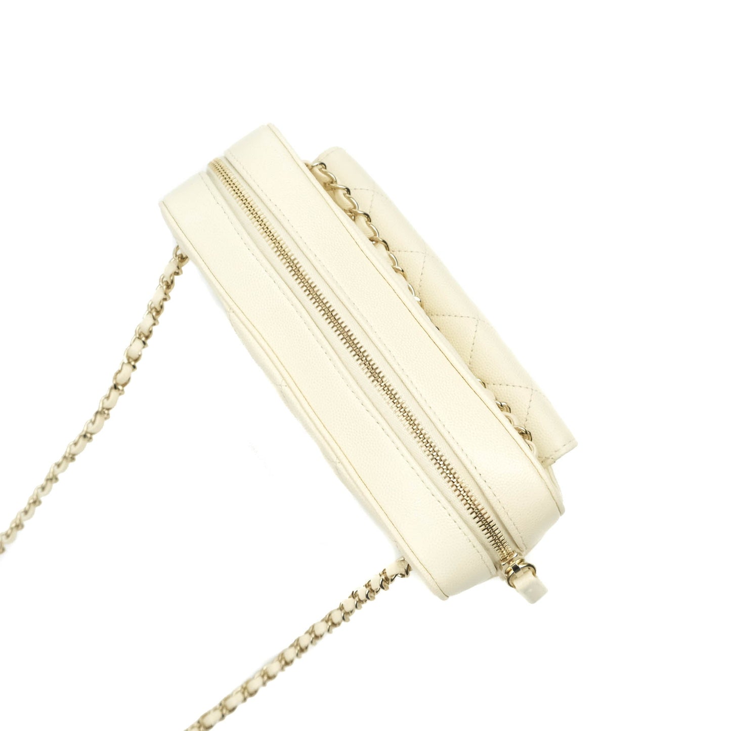 Chanel Camera Bag With Detachable Pouch Ivory Caviar Gold Hardware