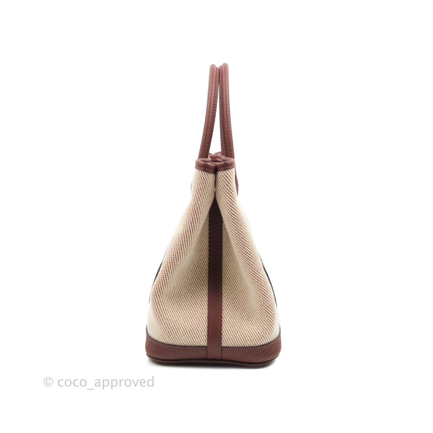 Hermès Garden Party 30 Canvas Framboise Rouge Sellier With Twilly