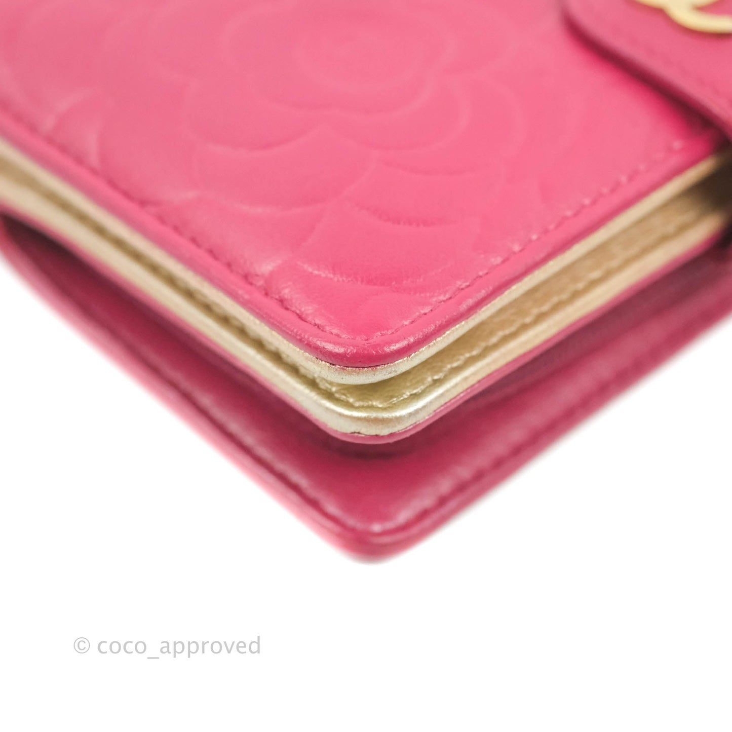 Chanel Wallet in Pink Camellia Embossed Lambskin