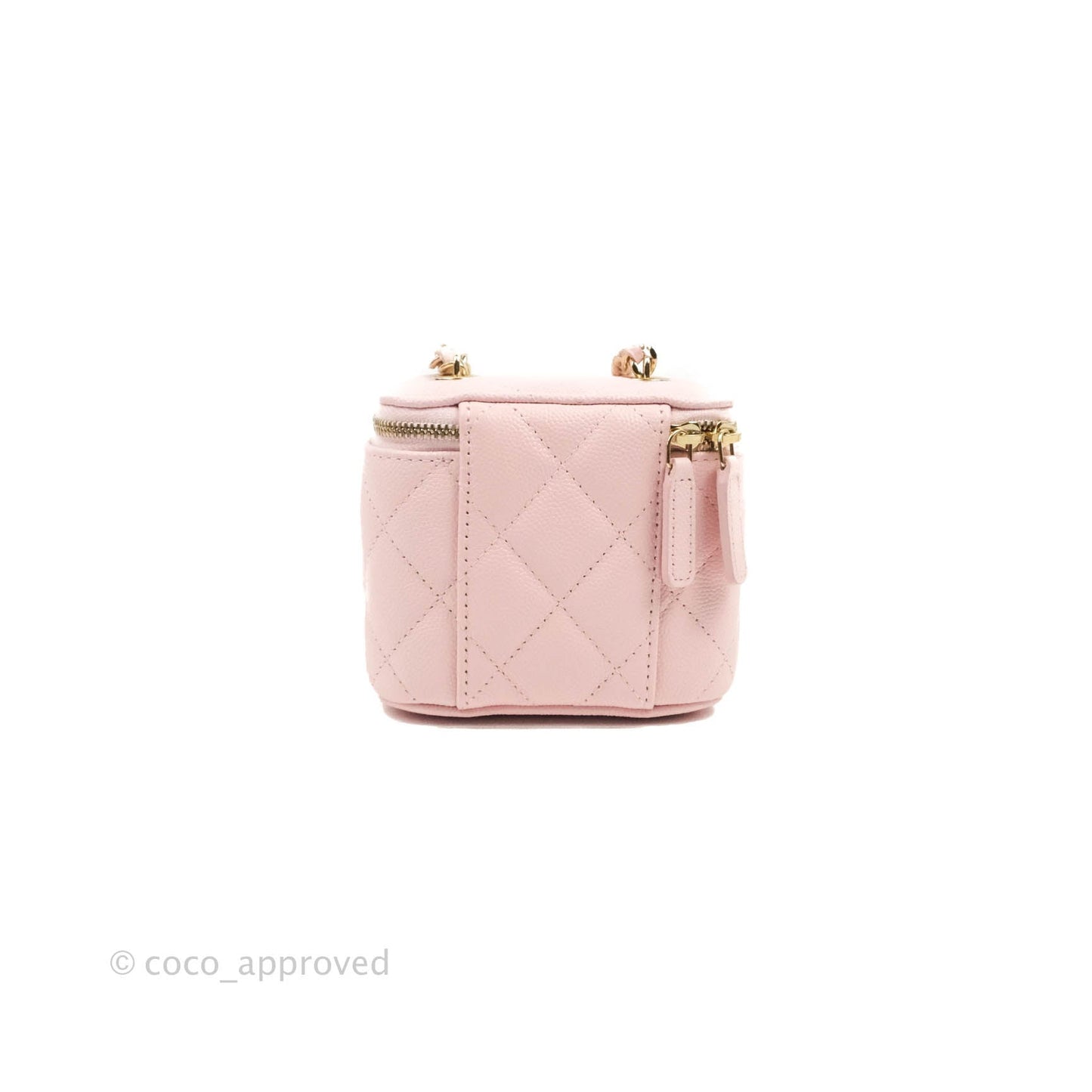 Chanel Mini Vanity With Chain Pink Caviar Gold Hardware
