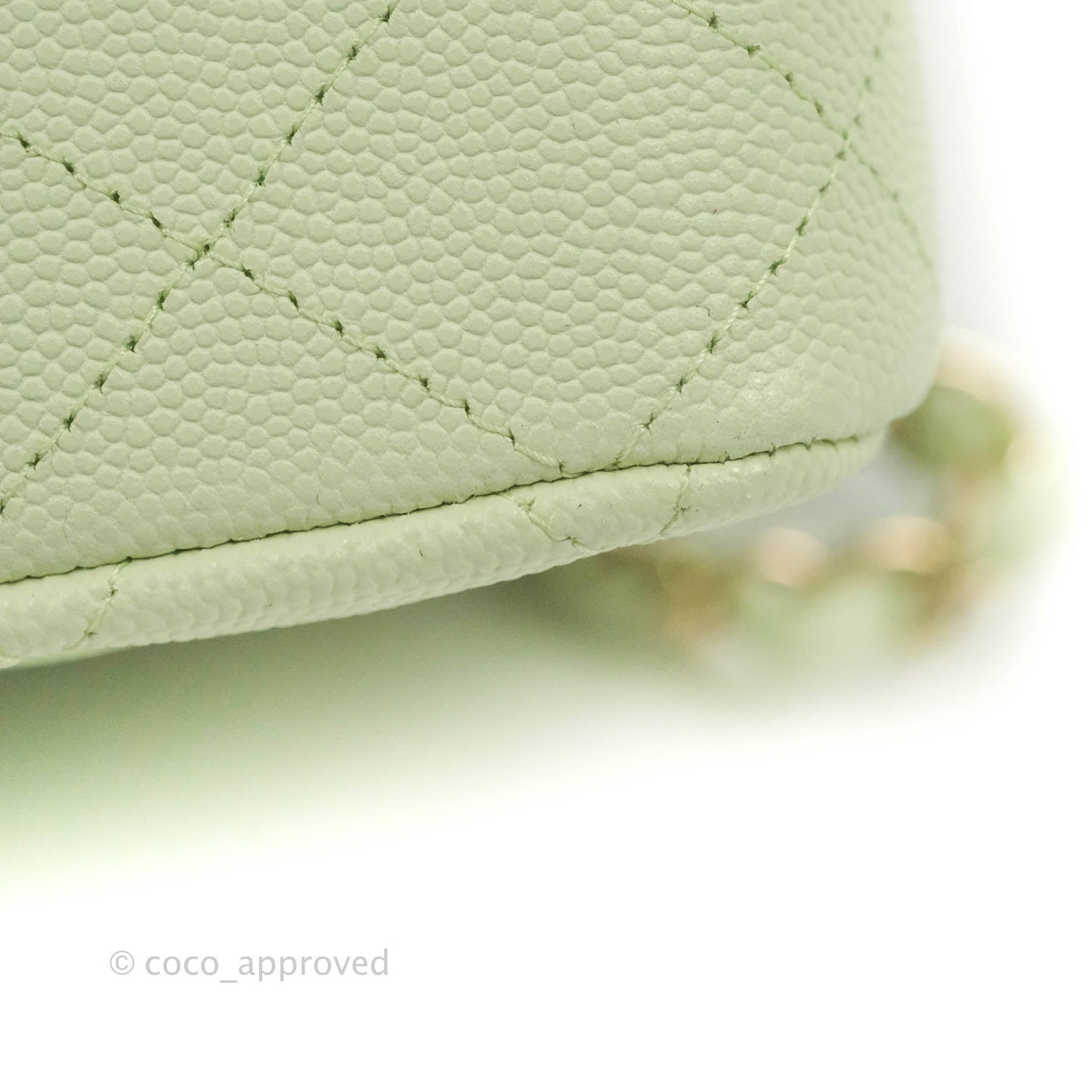Chanel Classic M/L Medium Flap Quilted Avocado Green Caviar Gold Hardware