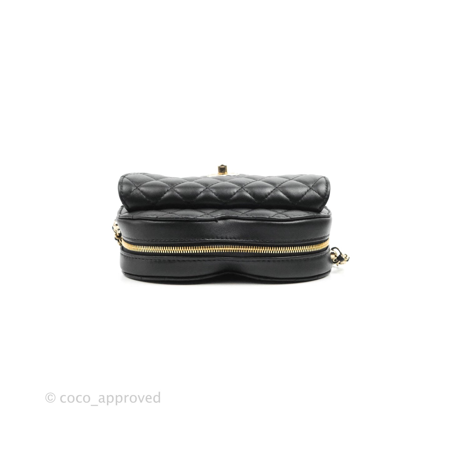 Chanel Large Heart Bag Black Lambskin Gold Hardware 22S