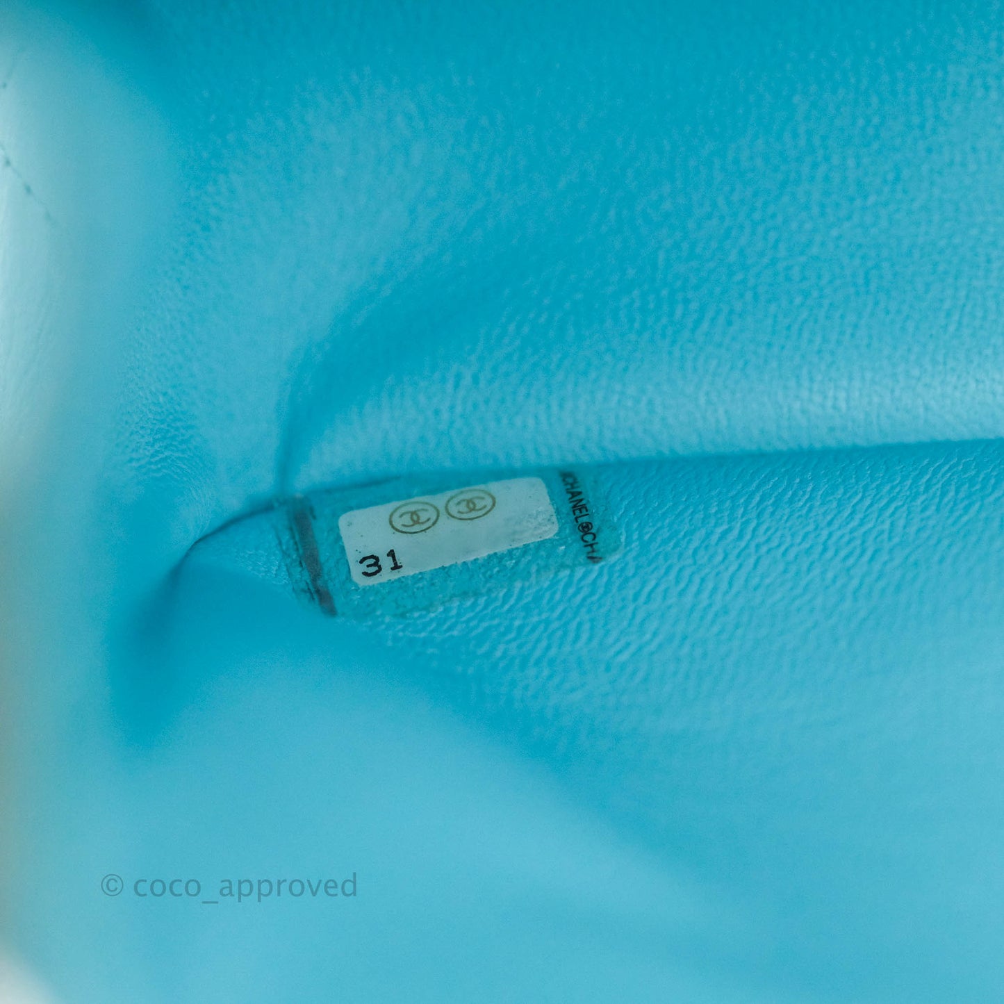 Chanel Classic M/L Medium Double Flap Tiffany Neon Blue Lambskin Silver Hardware 21S