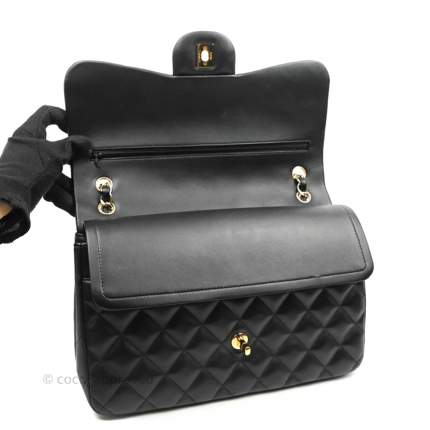 Chanel Jumbo Double Flap Black Lambskin Gold Hardware