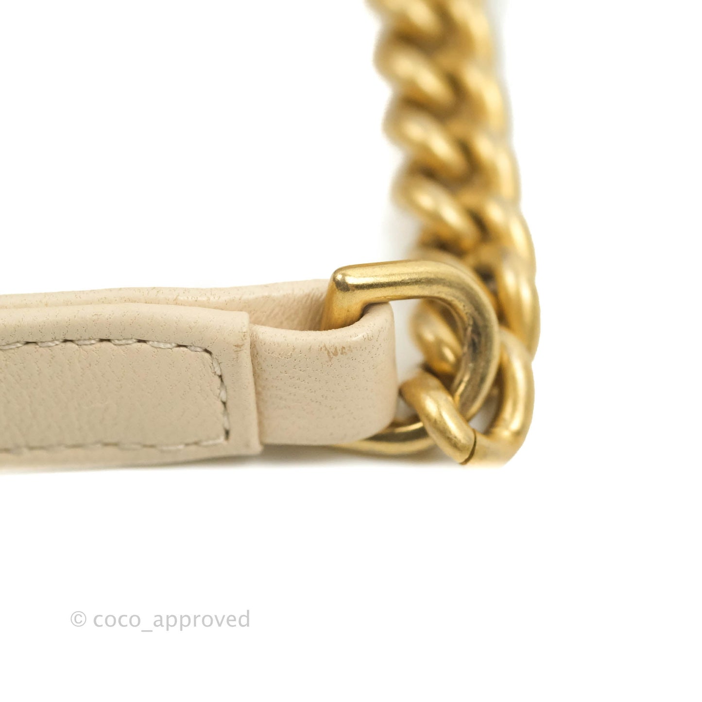 Chanel Small Flat Quilted Coco Luxe Flap Bag Light Beige Aged Gold Hardware