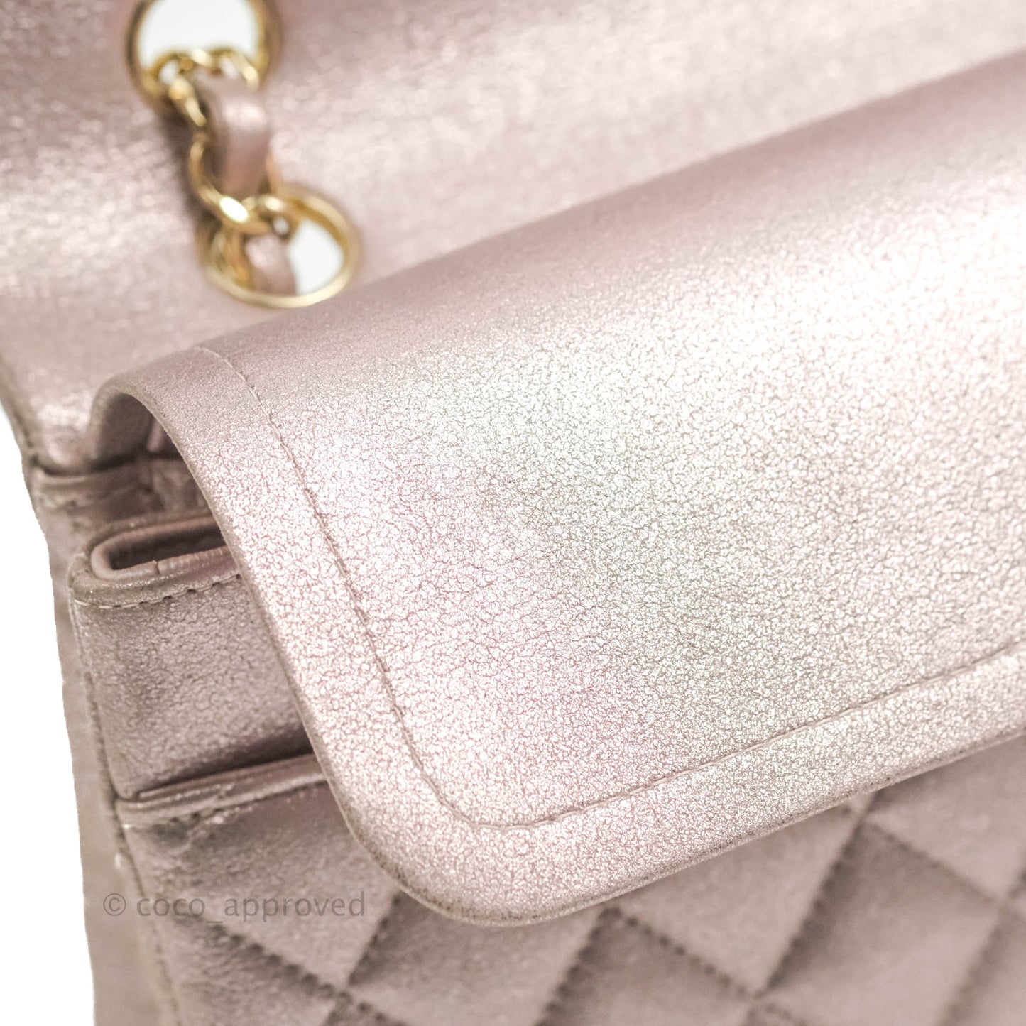 Chanel Classic M/L Medium Double Flap Rose Gold Pink Lambskin Gold Hardware