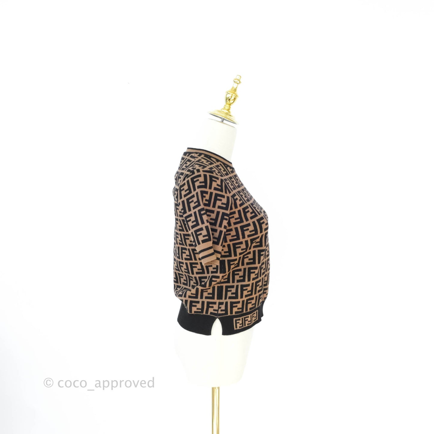 Fendi Fabric FF Motifi Jumper Brown and Black