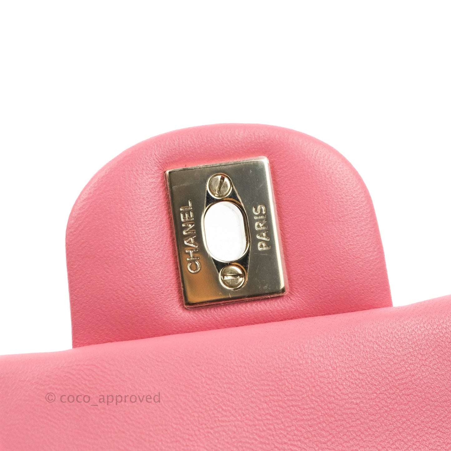 Chanel Top Handle Mini Rectangular Flap Bag Pink Lambskin Gold Hardware With Twilly