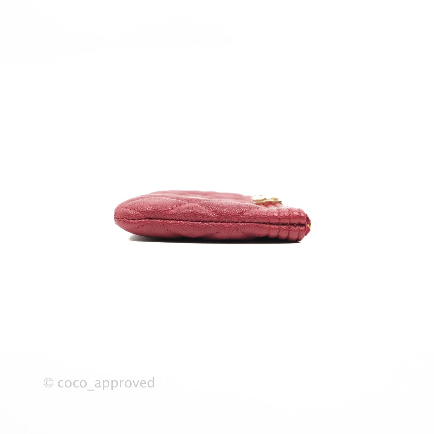 Chanel Mini Boy O Case Red Aged Caviar Gold Hardware