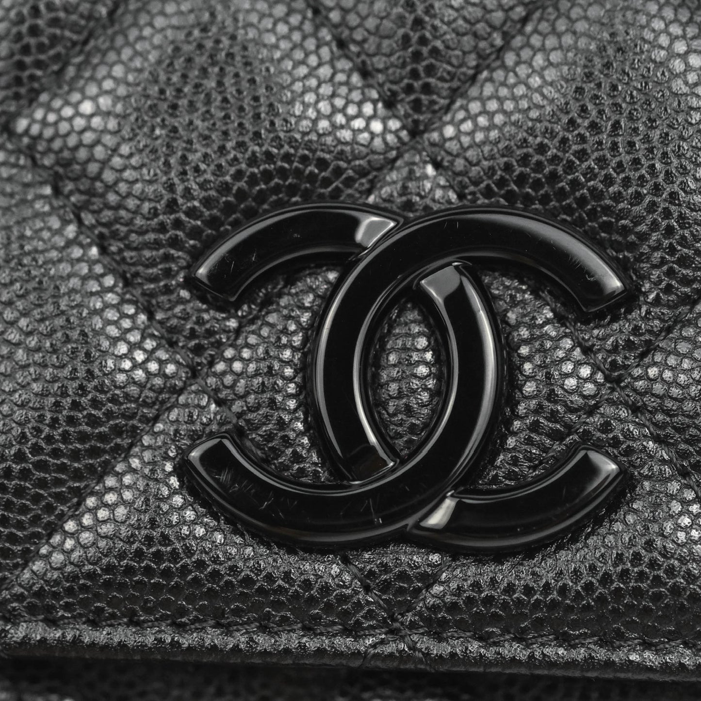 Chanel Quilted So Black Phone Holder Incognito Hardware