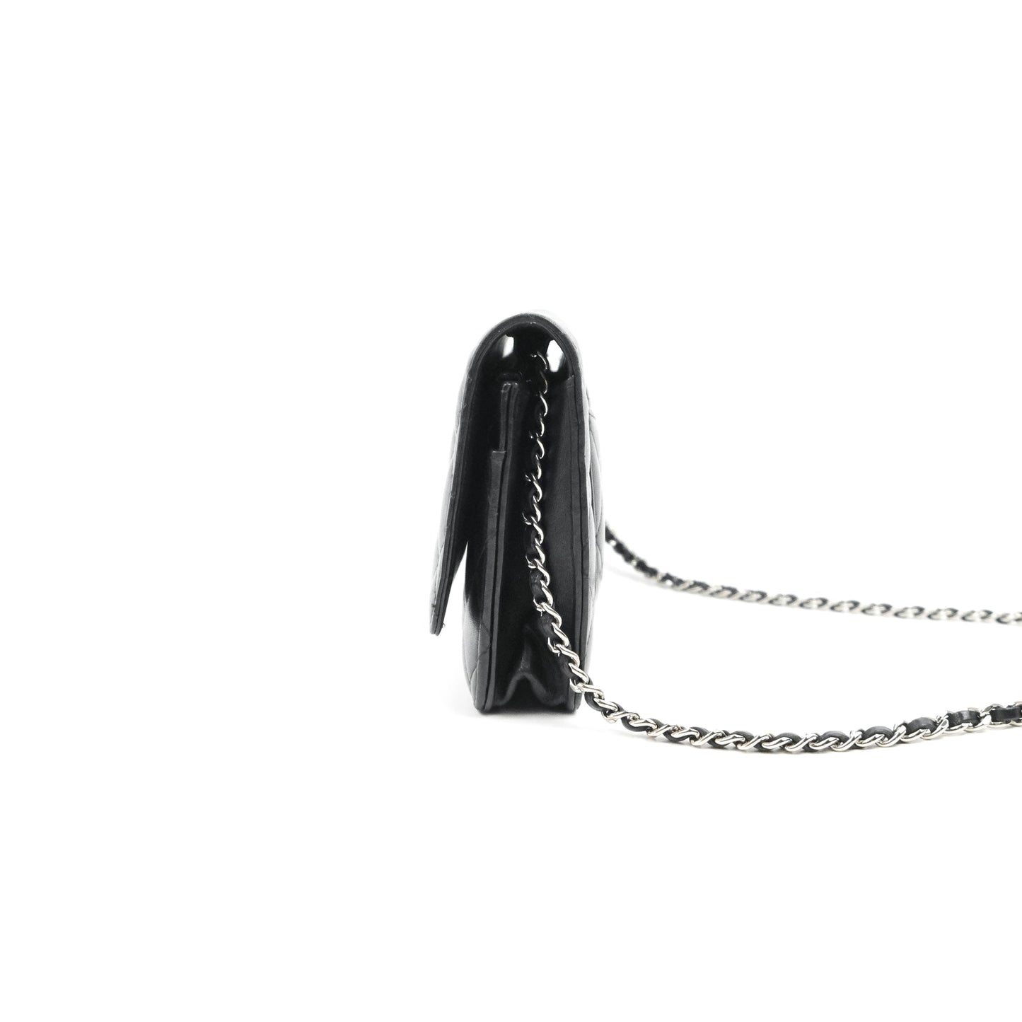 Chanel Quilted Classic WOC Black Lambskin Silver Hardware