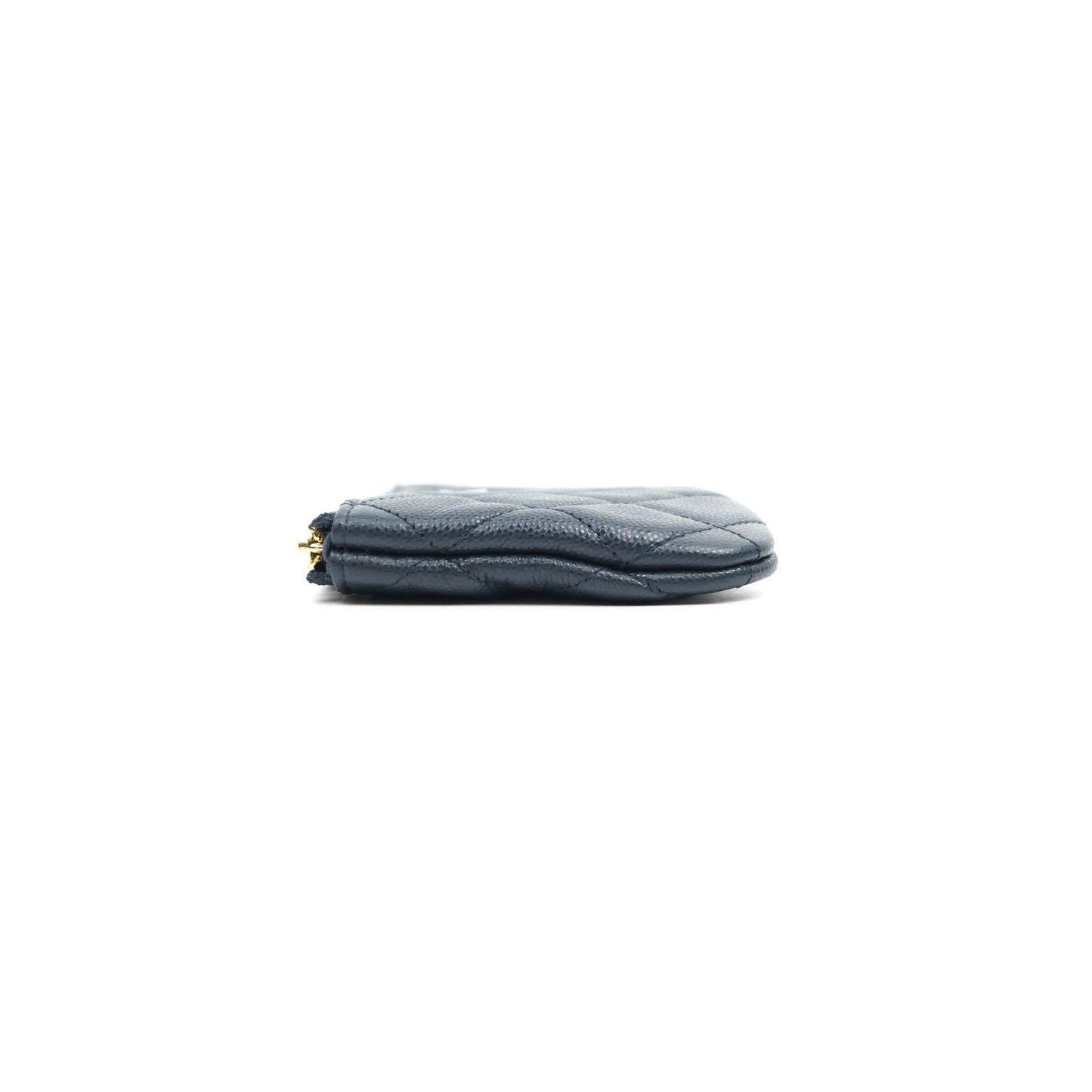 Chanel Mini Quilted O Case Navy Caviar Gold Hardware