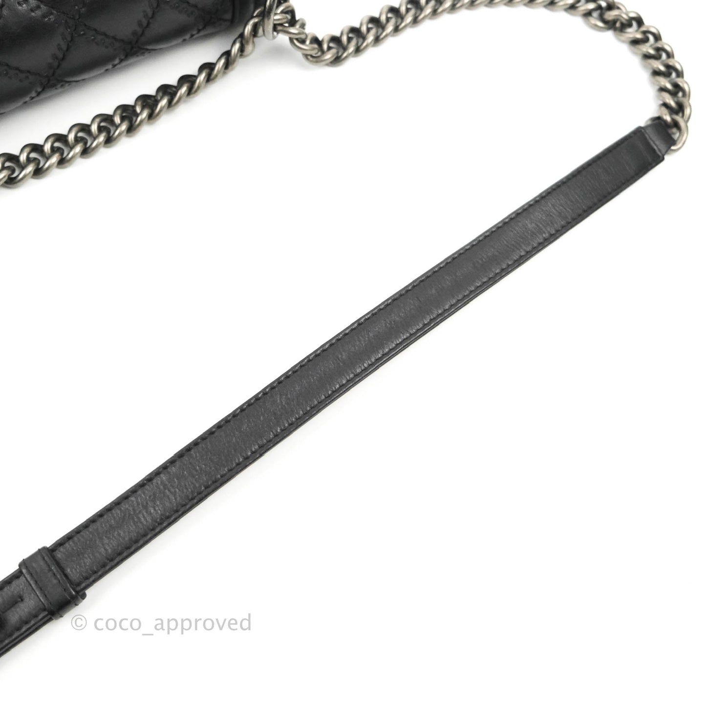 Chanel Small Boy Double Stitch Black Calfskin Ruthenium Hardware