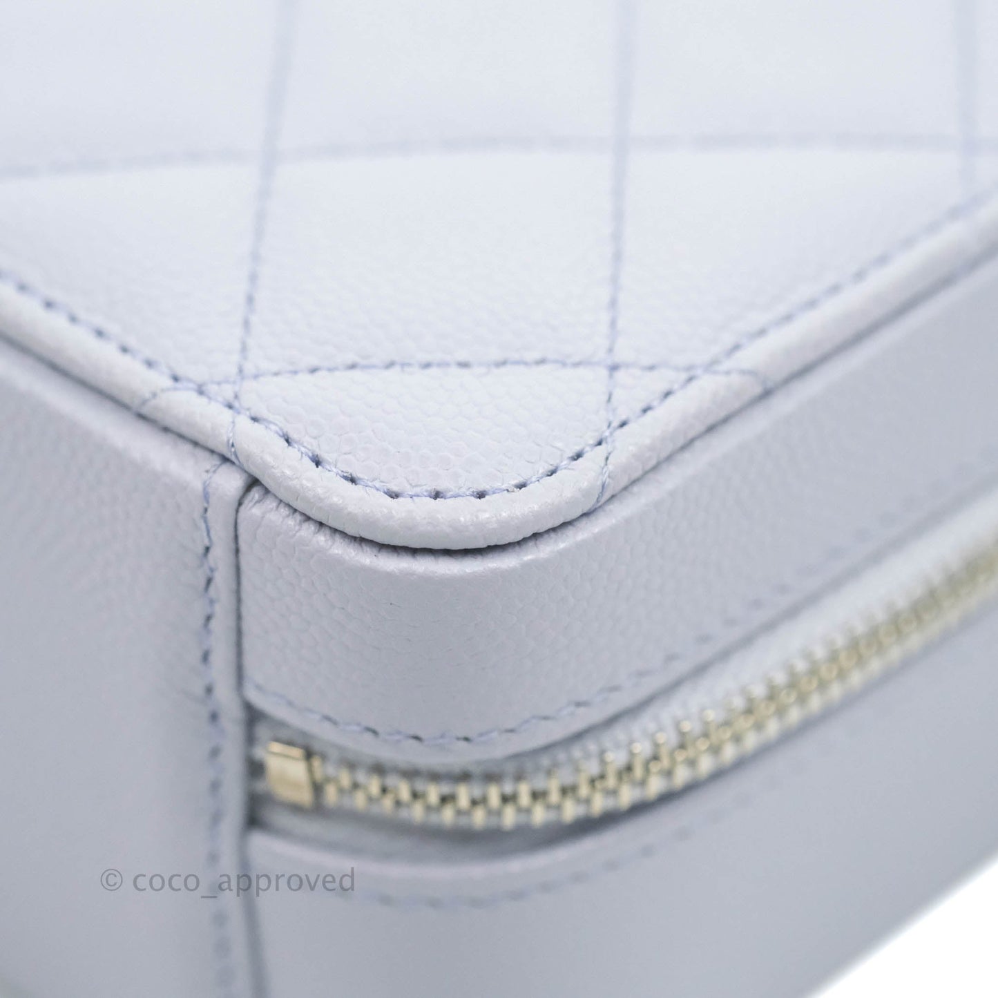 Chanel Quilted Camera Bag Lilac Caviar Silver Hardware