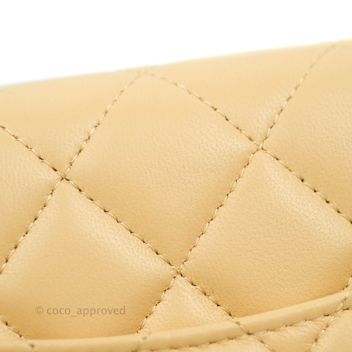 Chanel Quilted Pearl Crush Wallet on Chain WOC Beige Lambskin Aged Gold Hardware