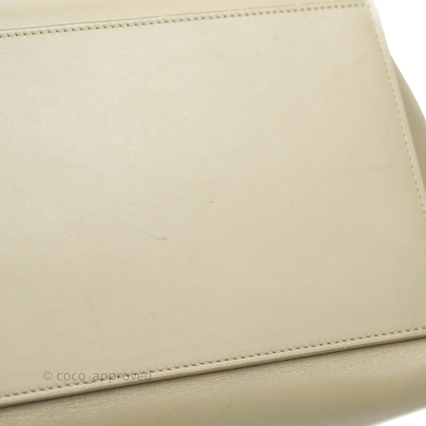 Celine Small Sleek Calfskin Tri-Color Trapeze Ivory