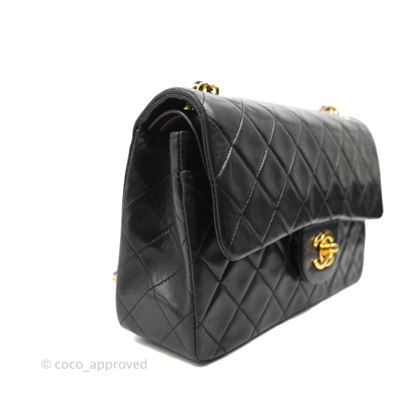 Chanel Classic Vintage Small S/M Flap Black Lambskin 24K Gold Hardware