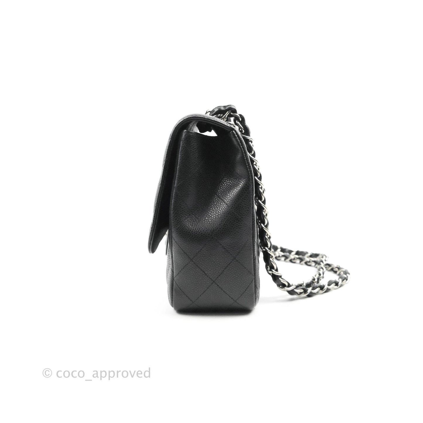 Chanel Jumbo Single Flap Black Caviar Silver Hardware⁣⁣