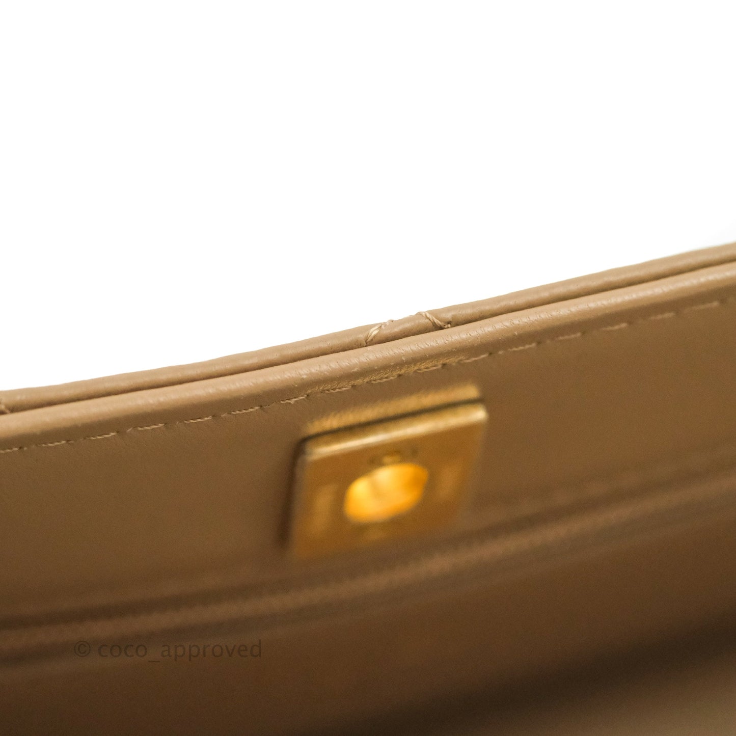 Chanel Quilted Pearl Crush Wallet on Chain WOC Beige Lambskin Aged Gold Hardware