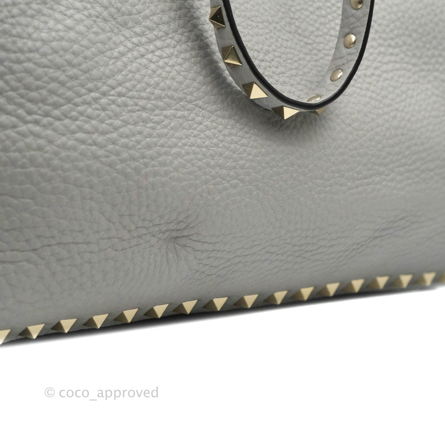 Valentino Garavani Medium Rockstud Bag Grey Grainy Calfskin