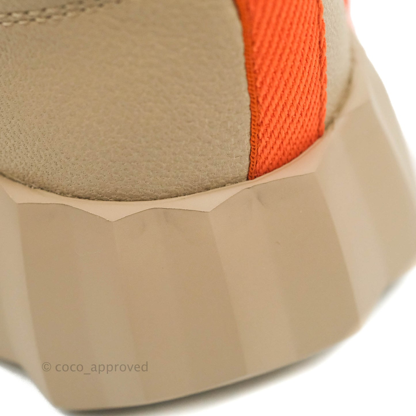 Hermès Bouncing Sneaker Beige Sarrasin / Orange Sanguine Goatskin Size 35.5