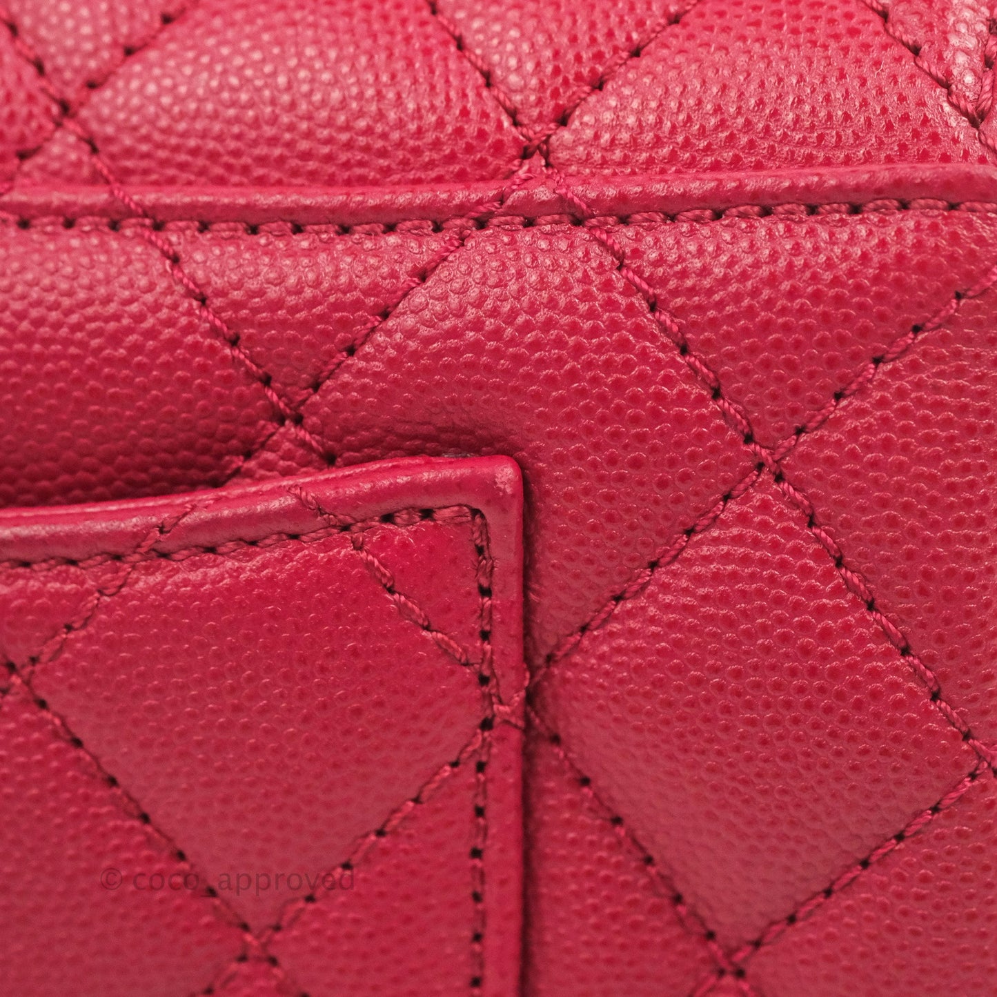 Chanel Small Coco Handle Quilted Dark Pink Caviar Gold Hardware 21A