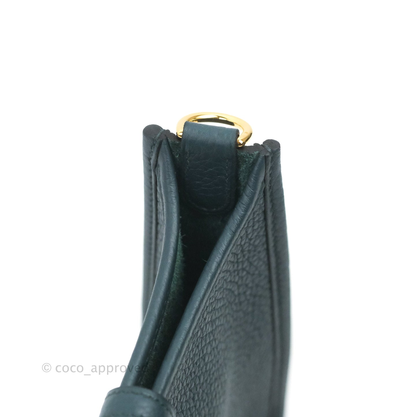 Hermès Mini Evelyne 16 Vert Cypress Clemence Gold Hardware
