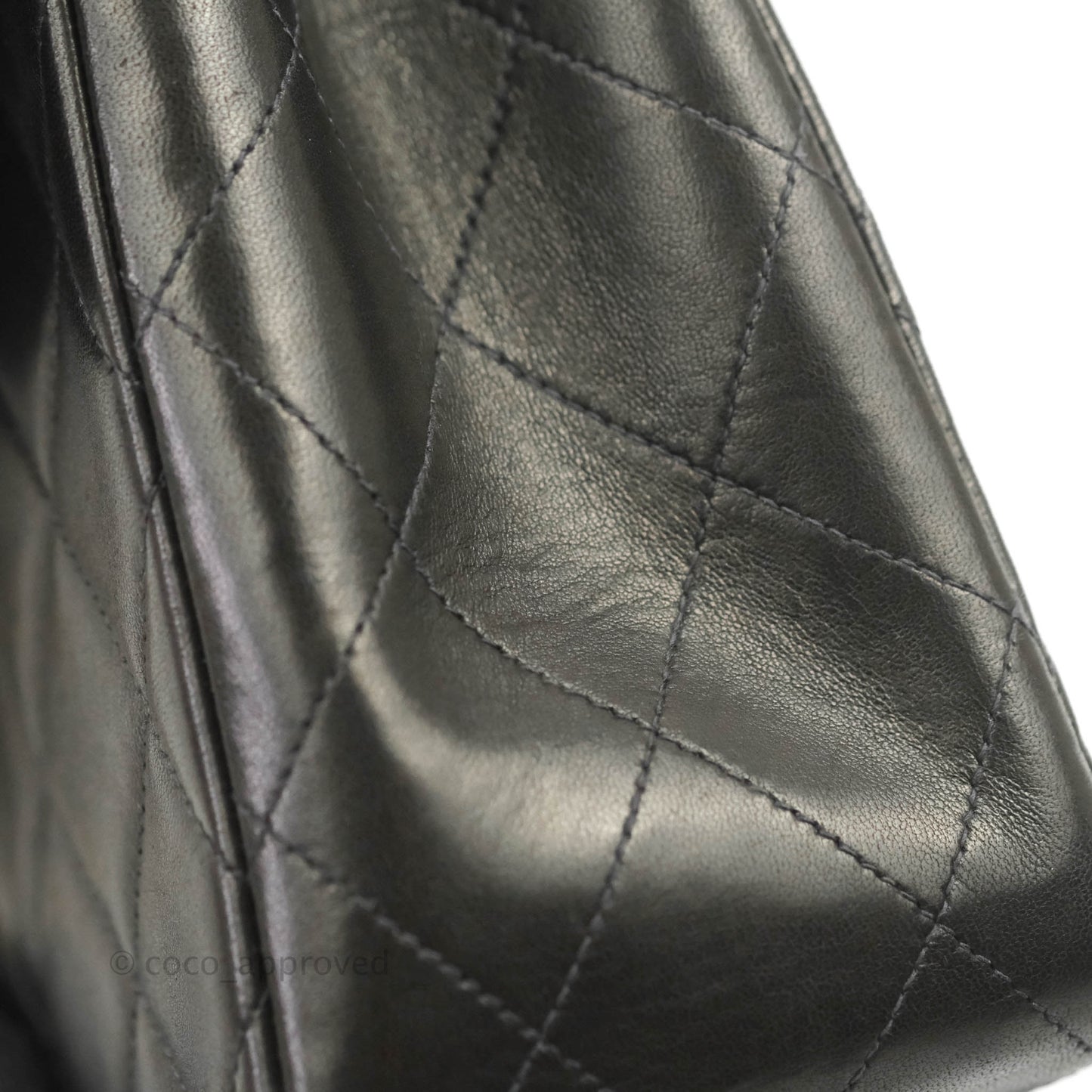 Chanel Vintage Jumbo Single Flap Black Lambskin 24K Gold Hardware