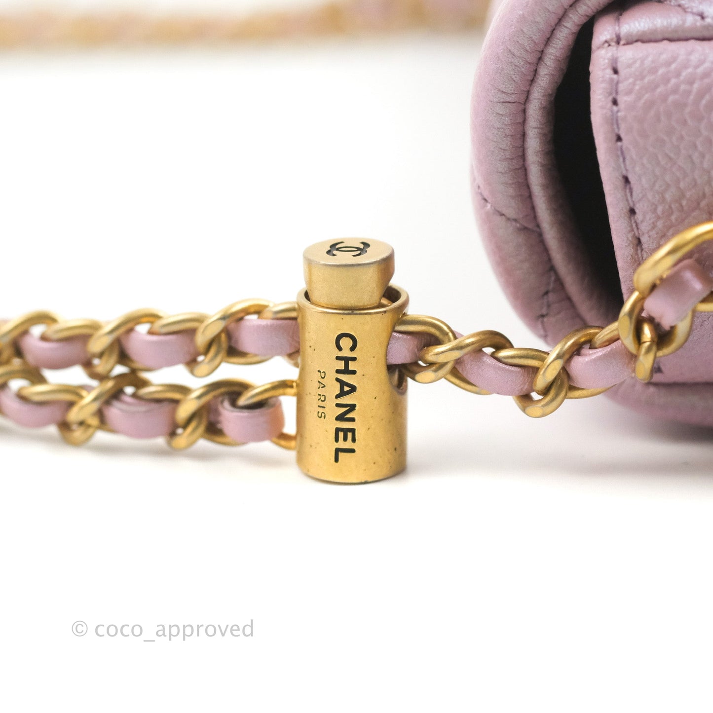 Chanel Quilted My Perfect Mini Iridescent Lilac Caviar Aged Gold Hardware 21K