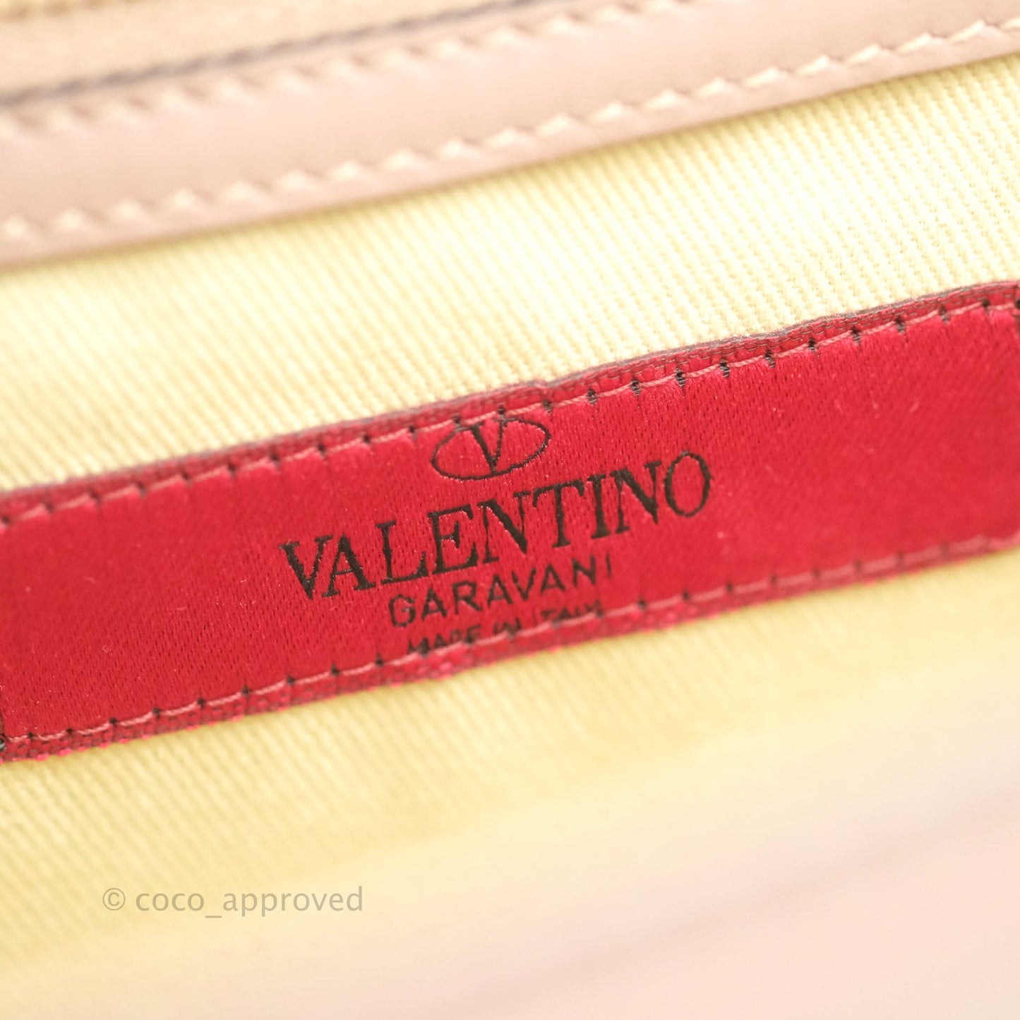 Valentino Small Vitello Glam Lock Rockstud Flap Poudre