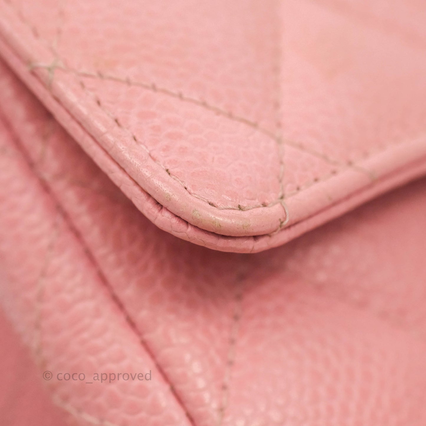 Chanel Quilted Vintage Mini Square Flap Pink Caviar Silver Hardware