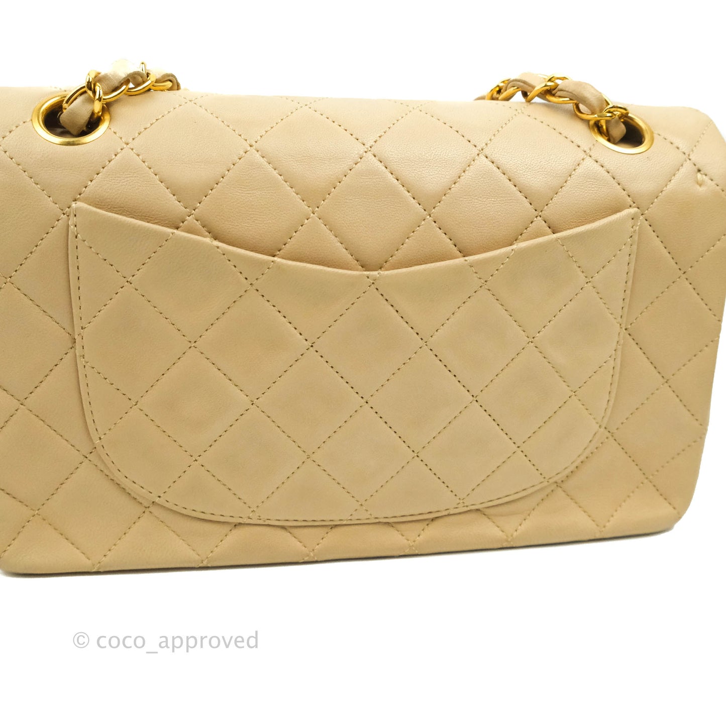 Chanel Classic Vintage Small Flap Beige Lambskin 24K Gold Hardware