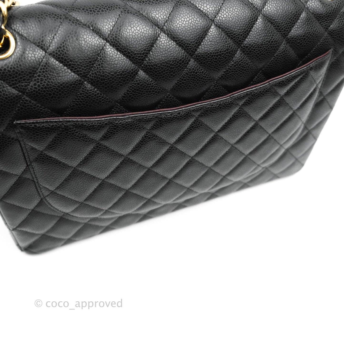 Chanel Classic Double Flap Maxi Black Caviar Gold Hardware
