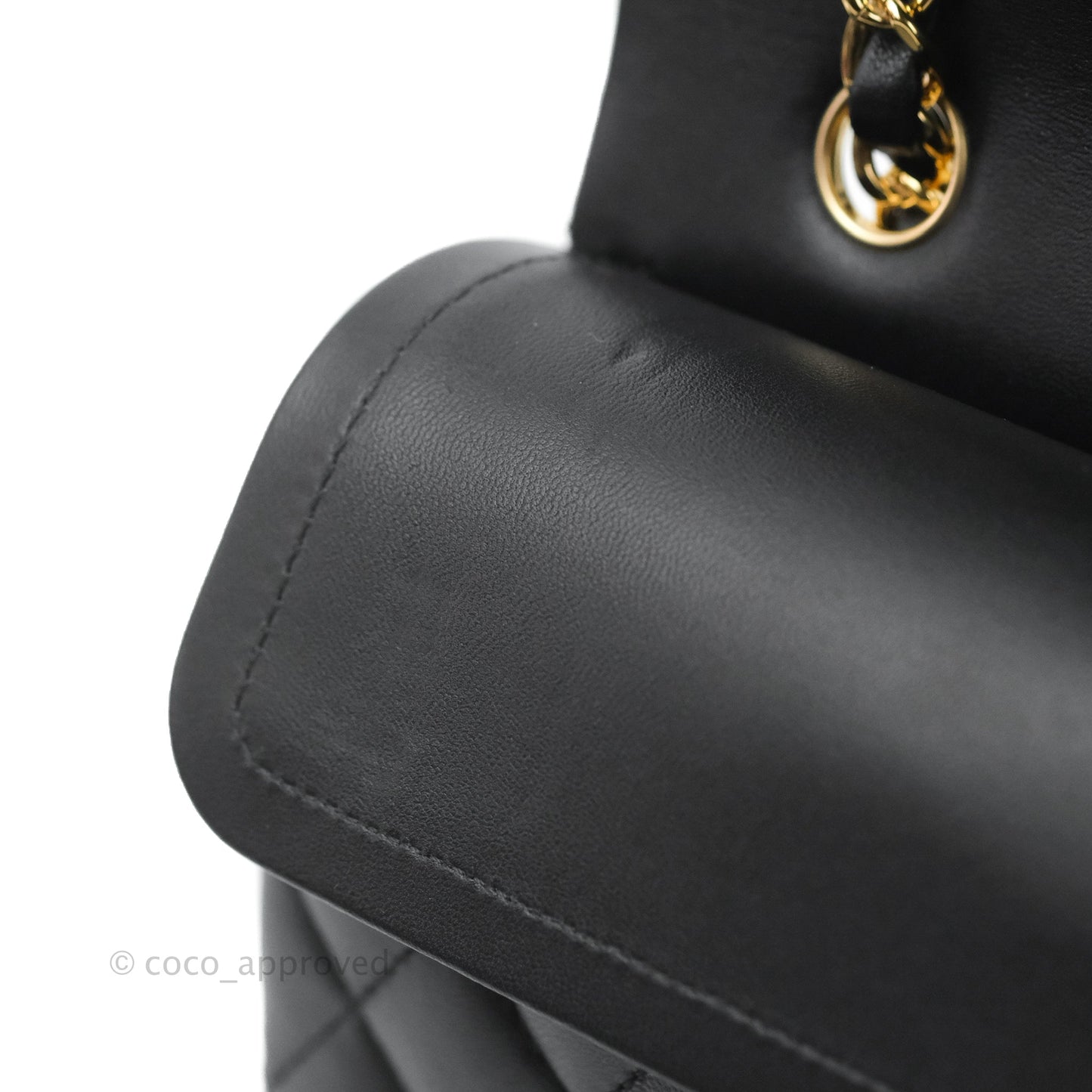 Chanel Small Classic Quilted Flap Black Lambskin Gold Hardware
