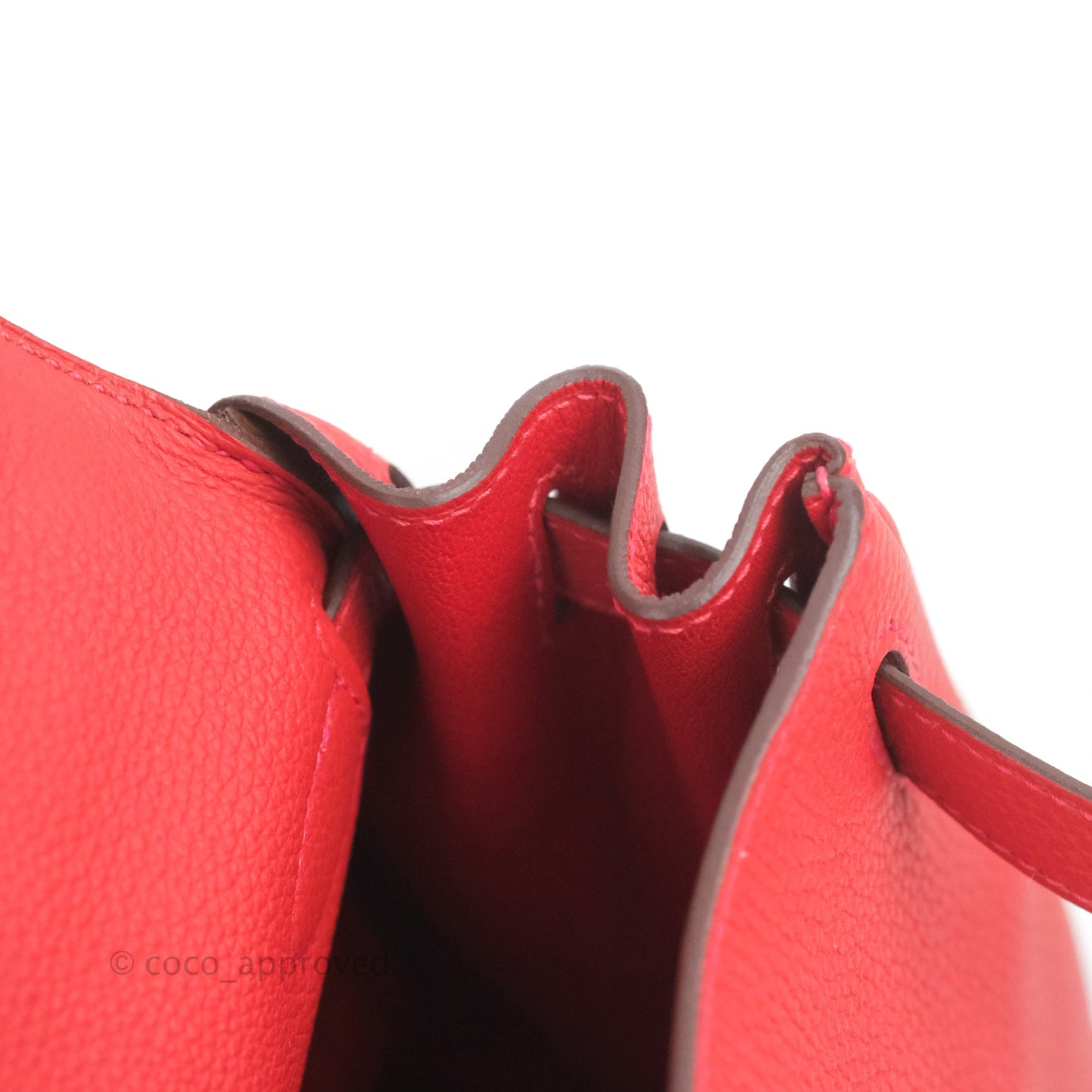 Hermès Retourne Taurillon Kelly 28 Rouge Pivoine Clemence Gold Hardware