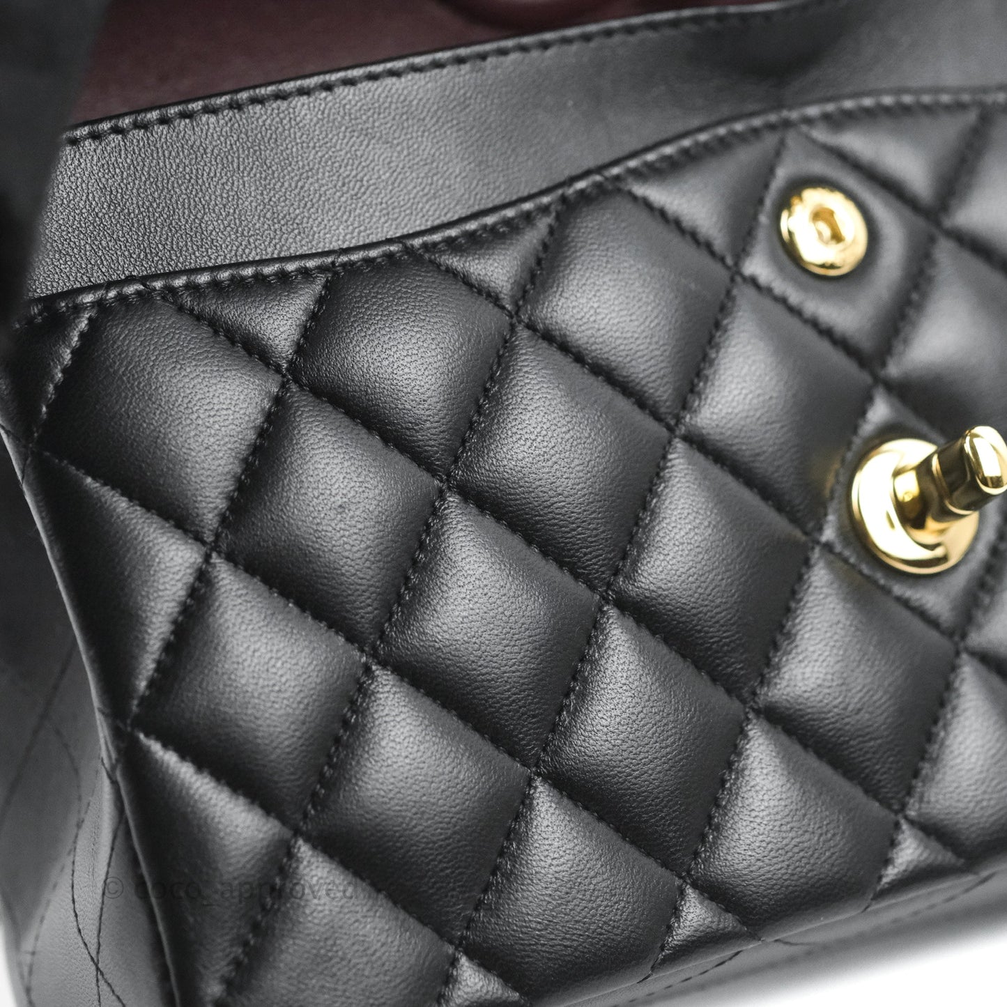 Chanel Small Classic Quilted Flap Black Lambskin Gold Hardware