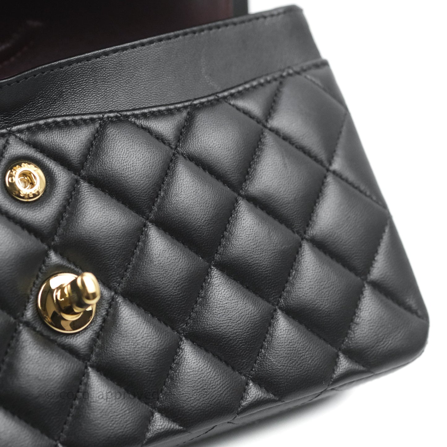 Chanel Small Classic Quilted Flap Black Lambskin Gold Hardware