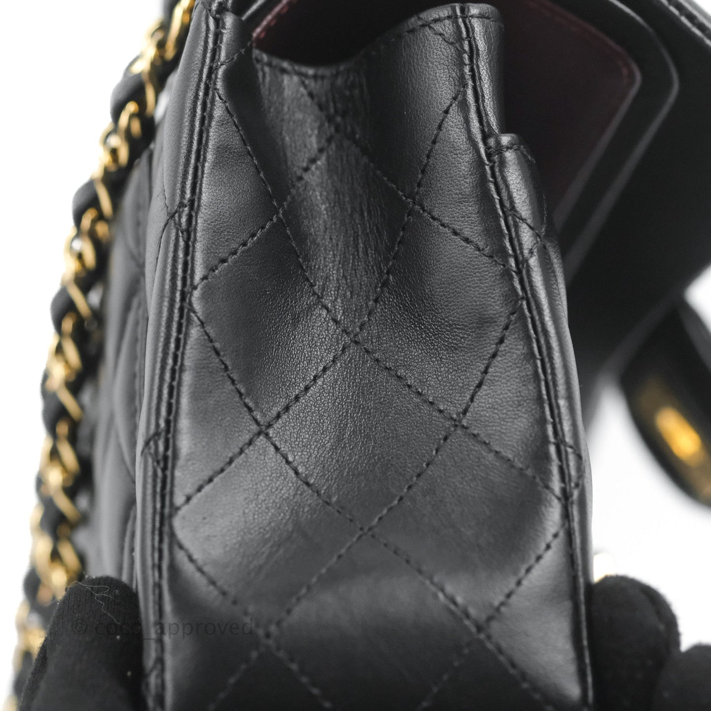 Chanel Small Classic Quilted Flap Black Lambskin Gold Hardware