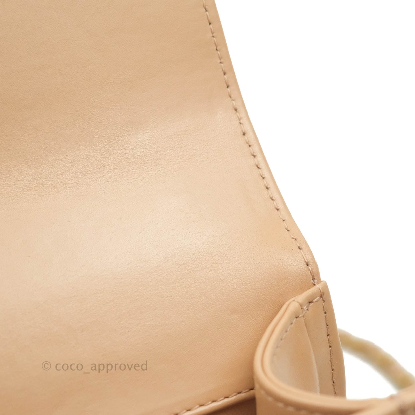 Chanel Quilted Perfect Fit Adjustable Beige Calfskin Gold Hardware 21A