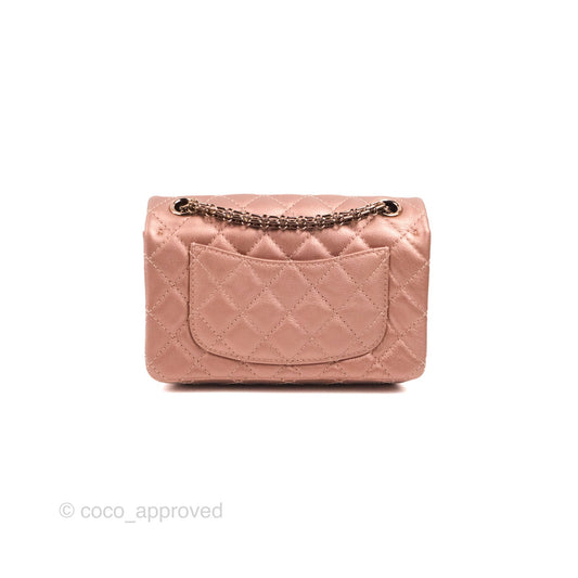 Chanel Mini Reissue 224 Metallic Calfskin Rose Gold