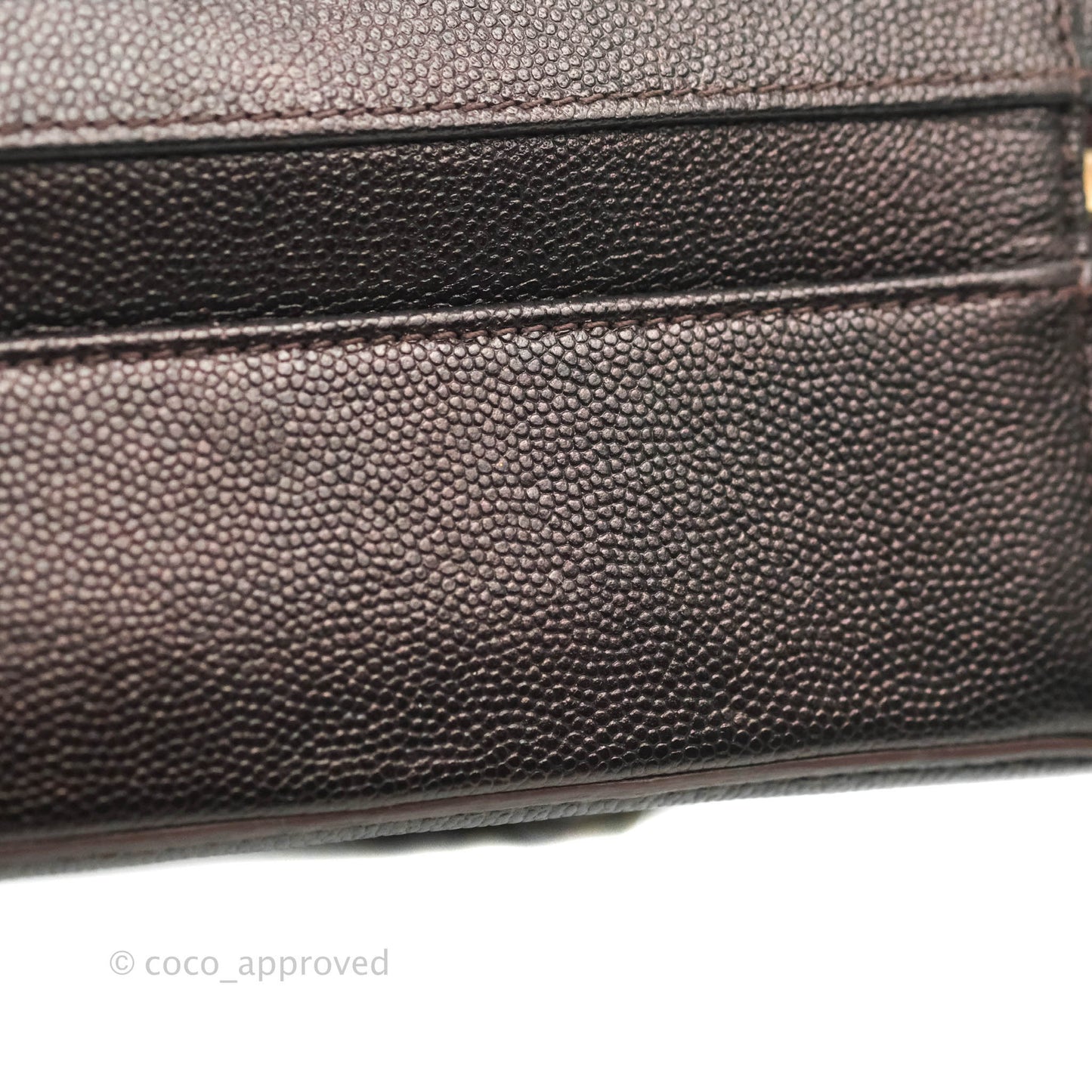 Chanel Quilted Medium CC Filigree Vanity Case Iridescent Burgundy Caviar Gold Hardware