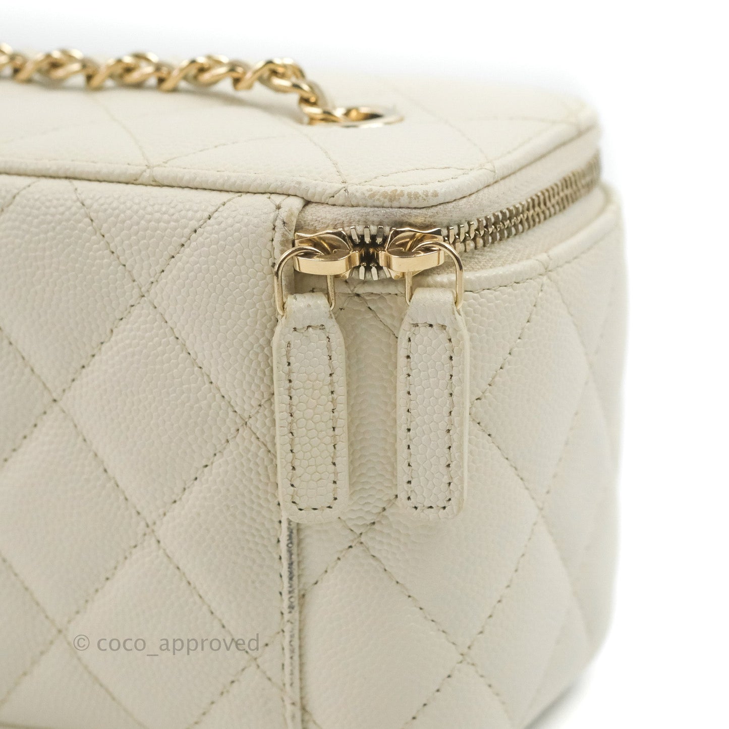 Chanel Classic Vanity with Chain Ivory Caviar Gold Hardware