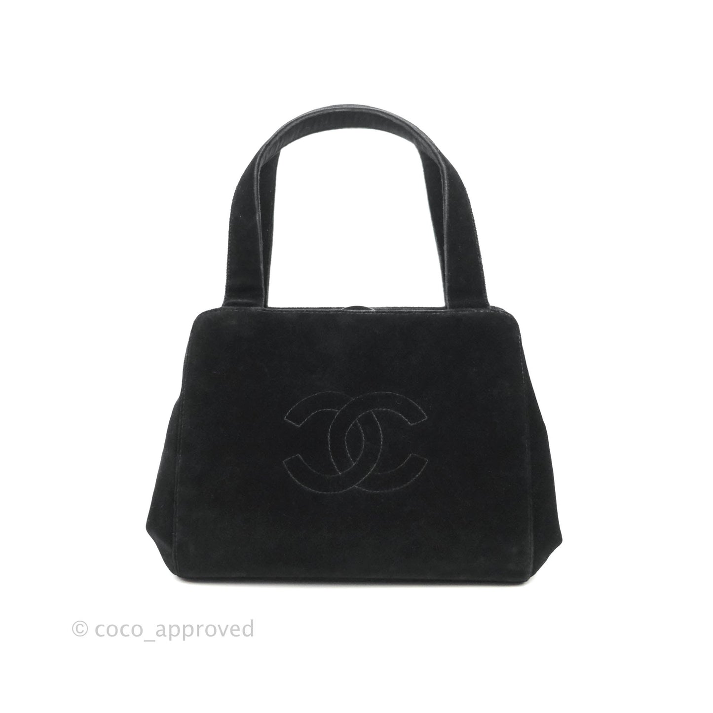 Chanel Vintage CC Handbag So Black Velvet