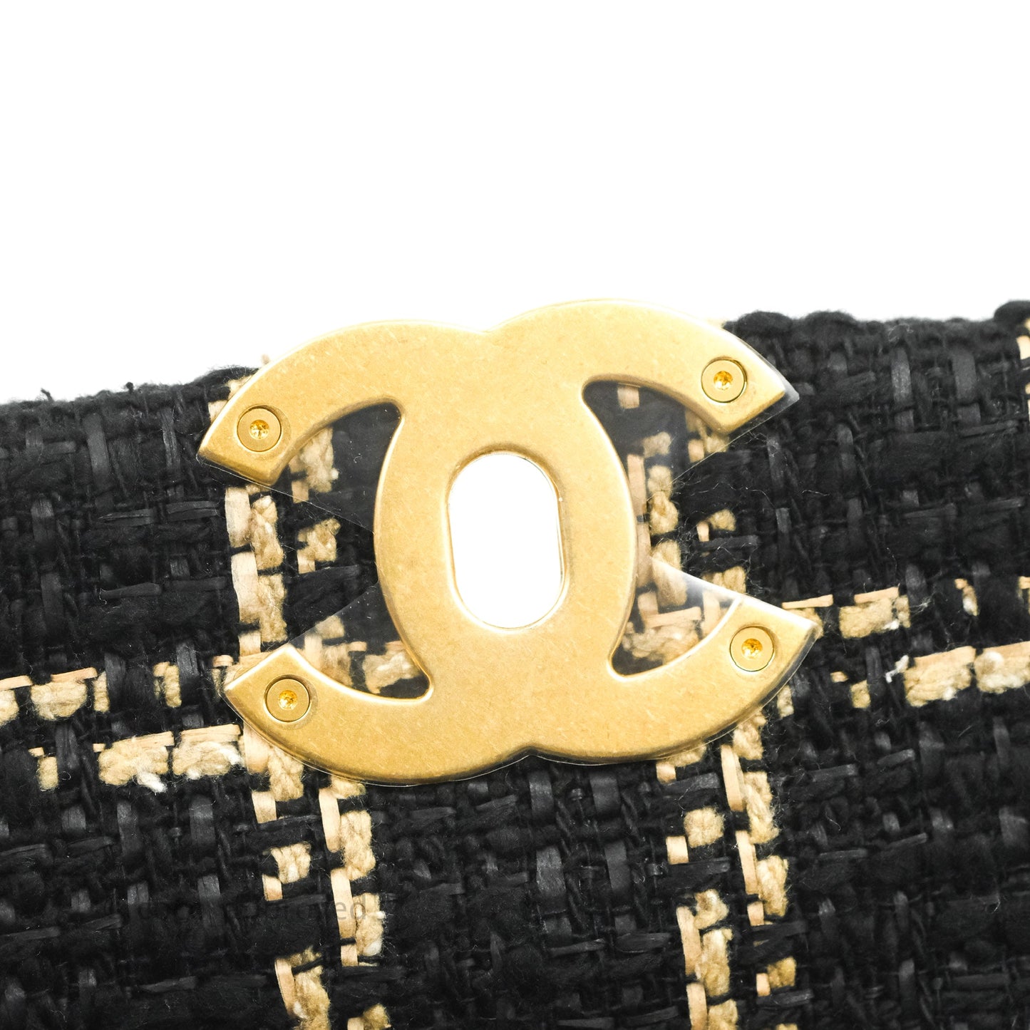 Chanel 19 Small Tweed Black Beige Mixed Hardware