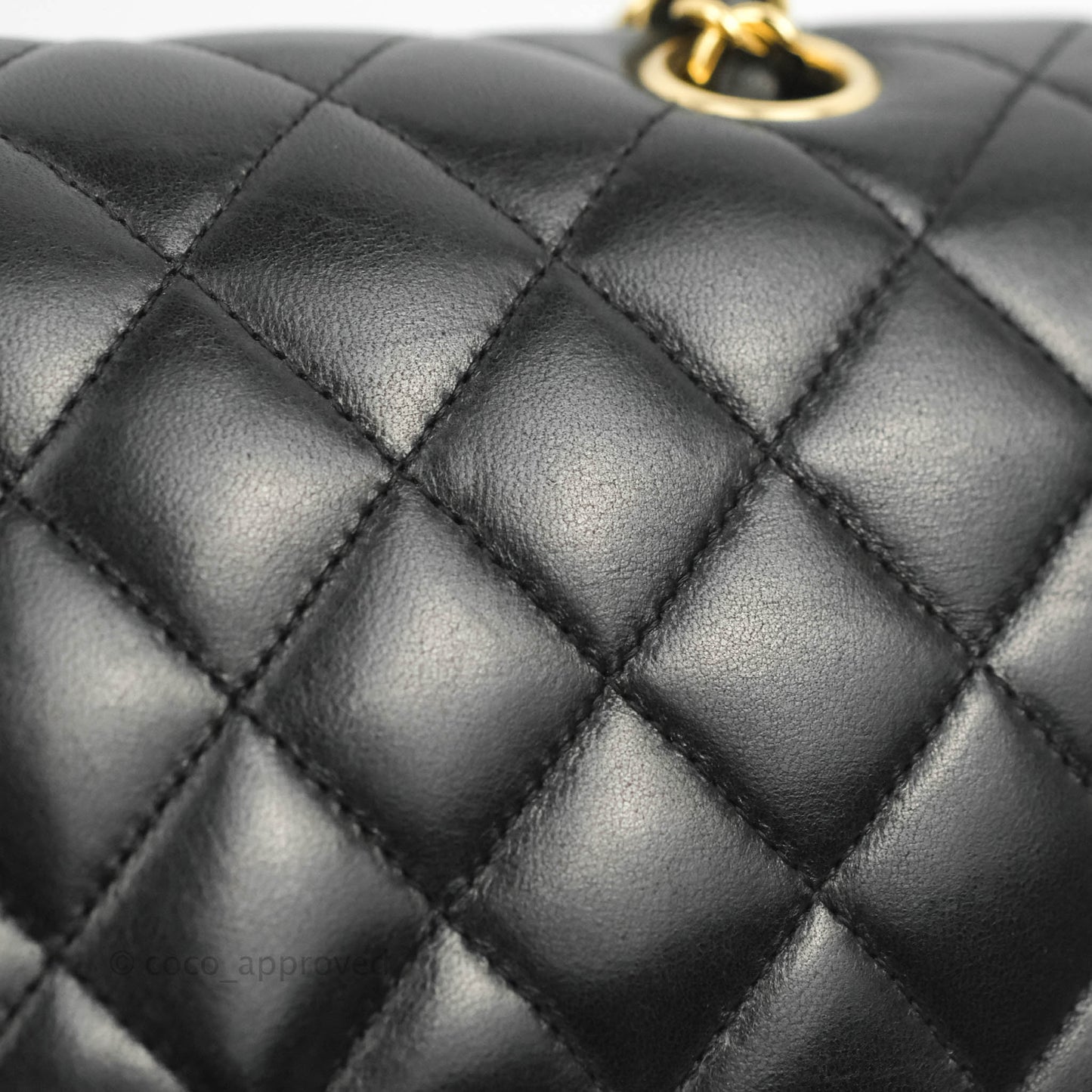 Chanel Classic M/L Medium Flap Quilted Black Lambskin 24K Gold Hardware